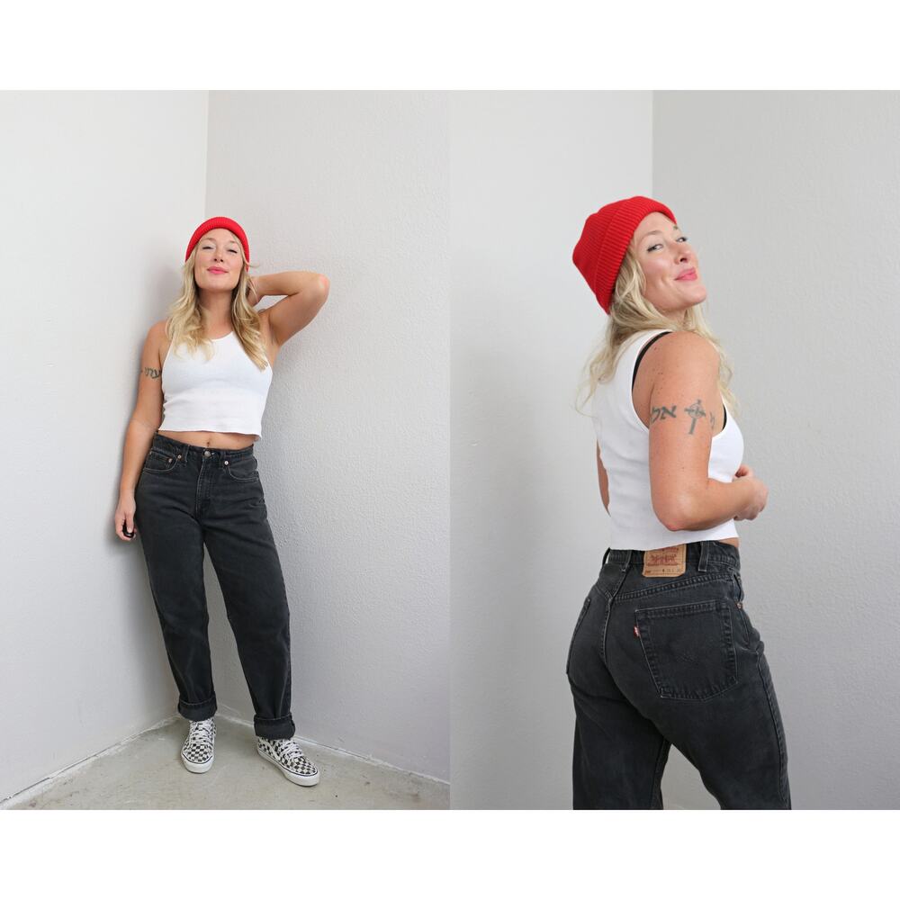 1990's Vintage Levi's 550 Black Relaxed Fit Jeans ~ Women's XS SM 28" 29" Waist